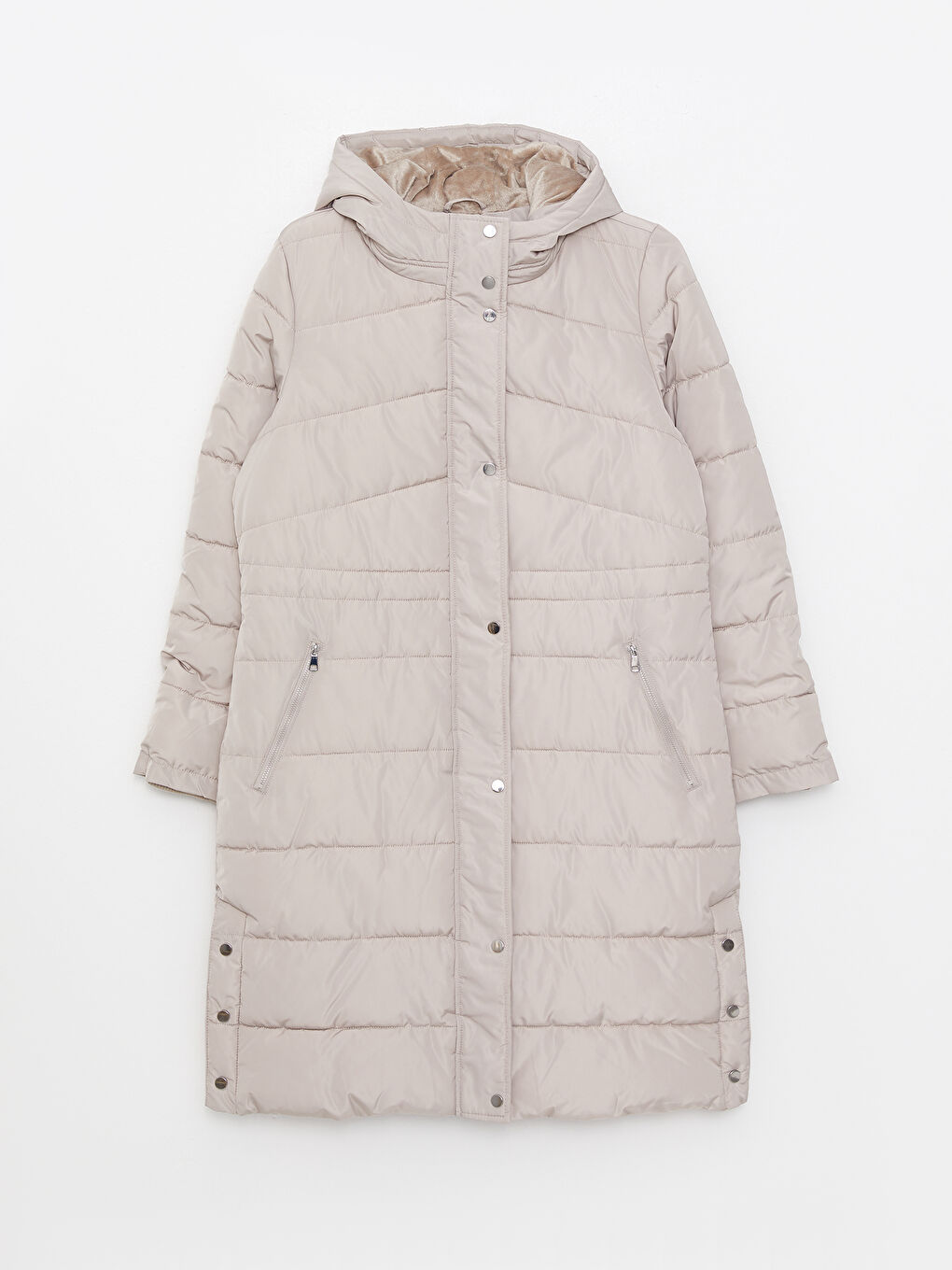 Geaca Matlasată Simplu cu Glugă pentru Femei-6