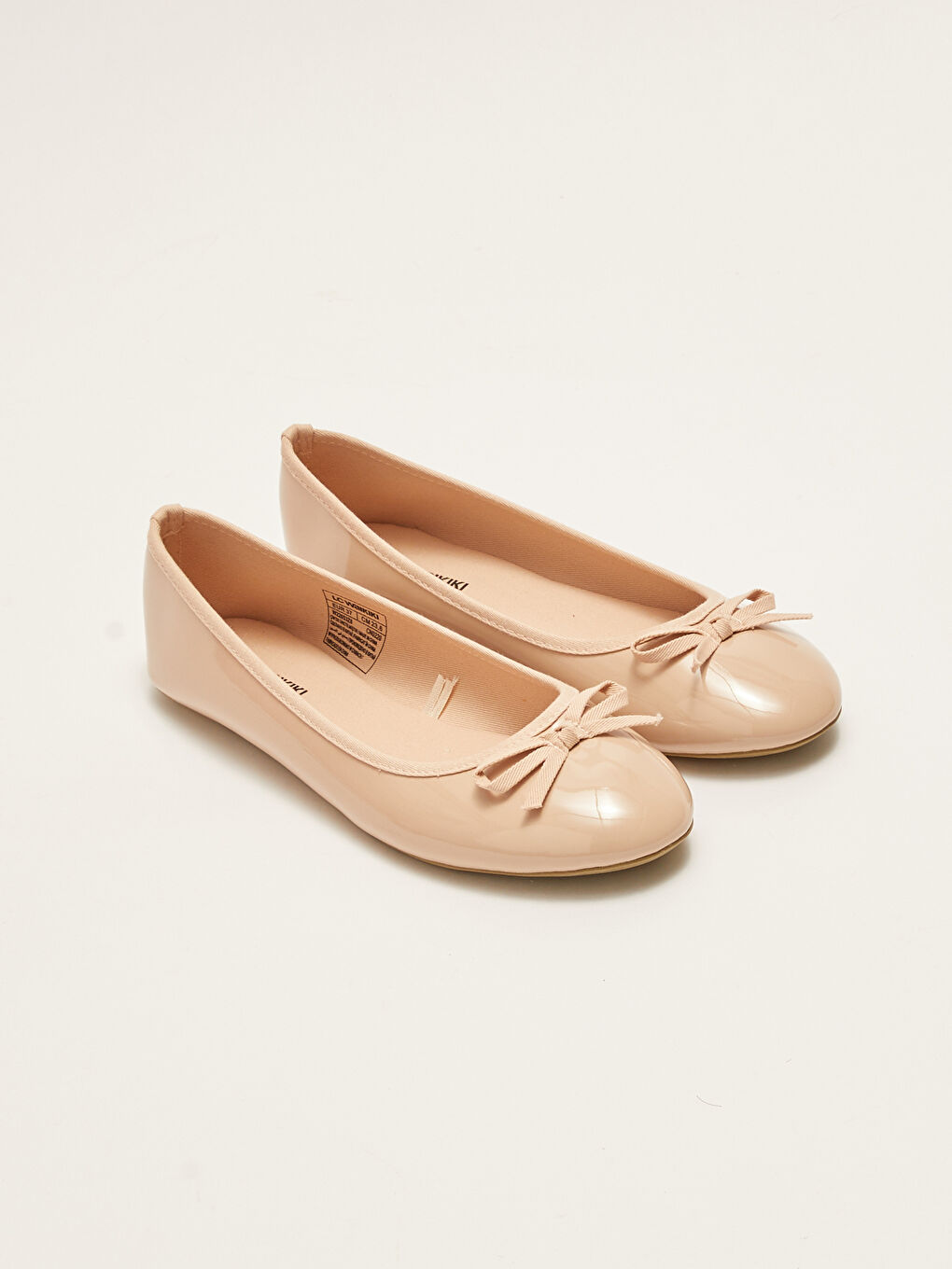Faux Leather Bow Detailed Women's Ballet Flats