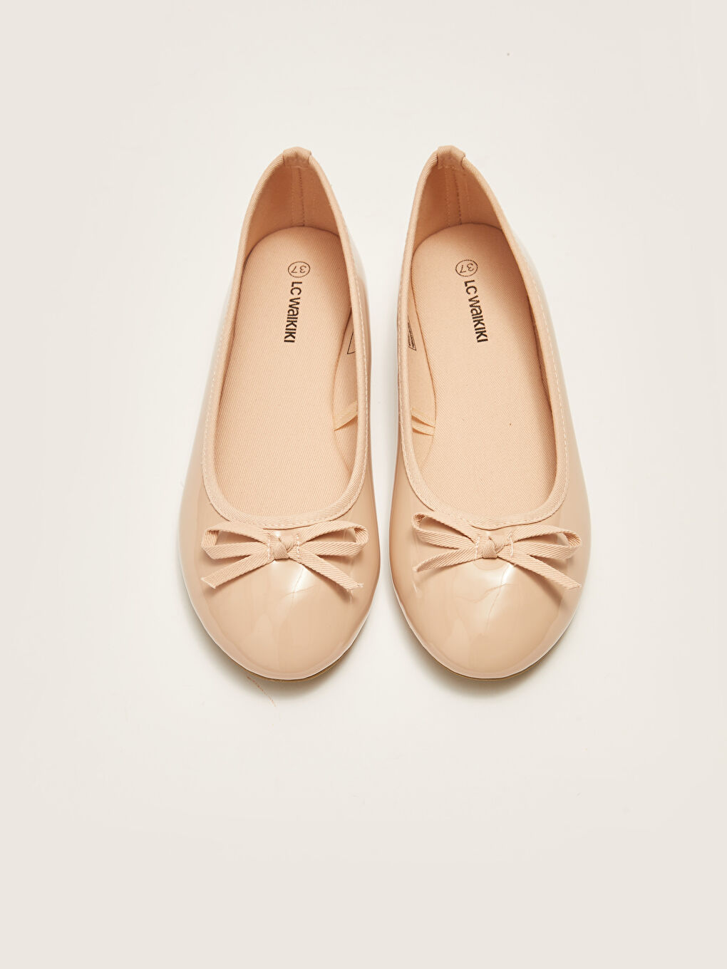 Faux Leather Bow Detailed Women's Ballet Flats-2