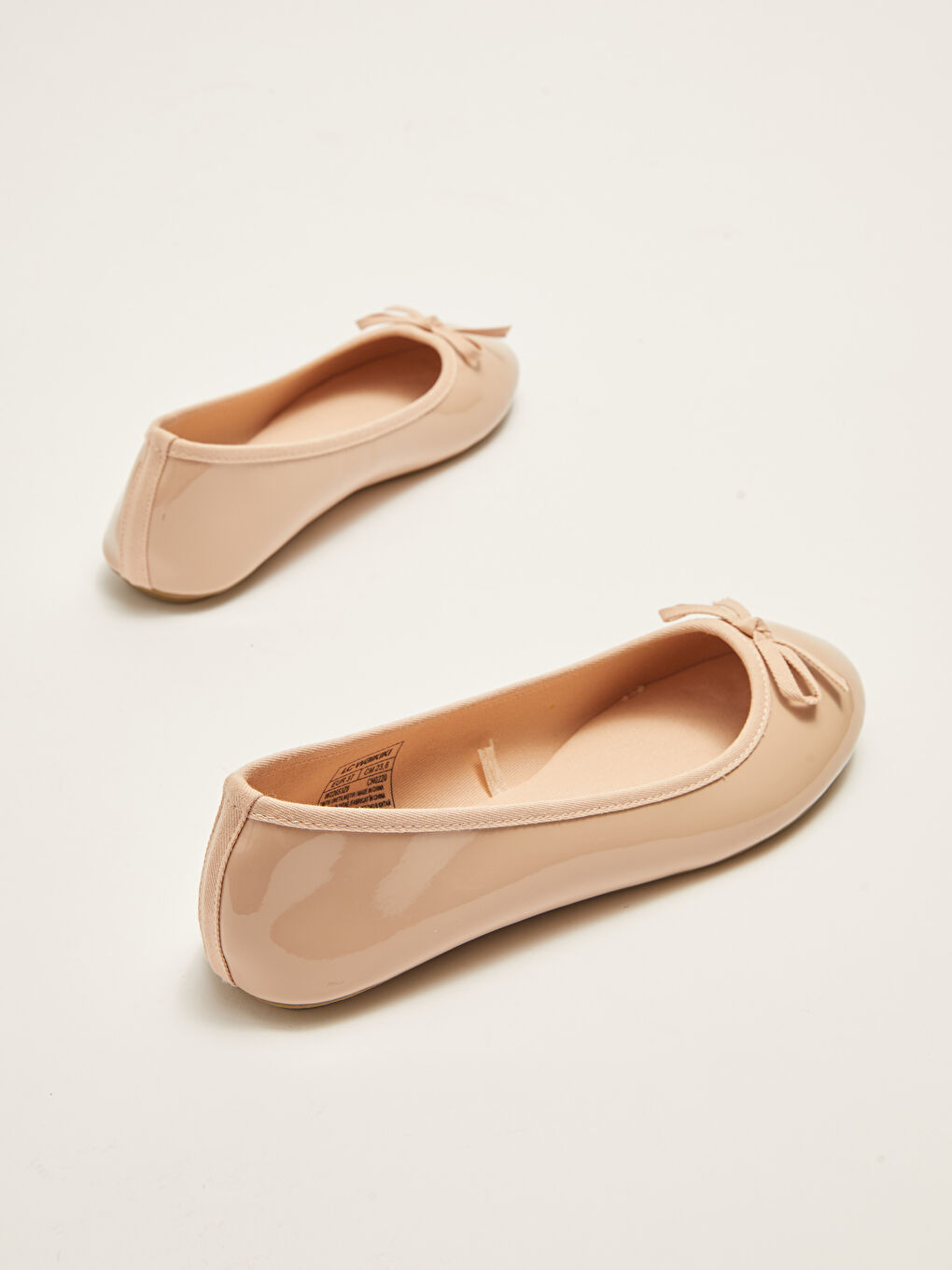 Faux Leather Bow Detailed Women's Ballet Flats-4