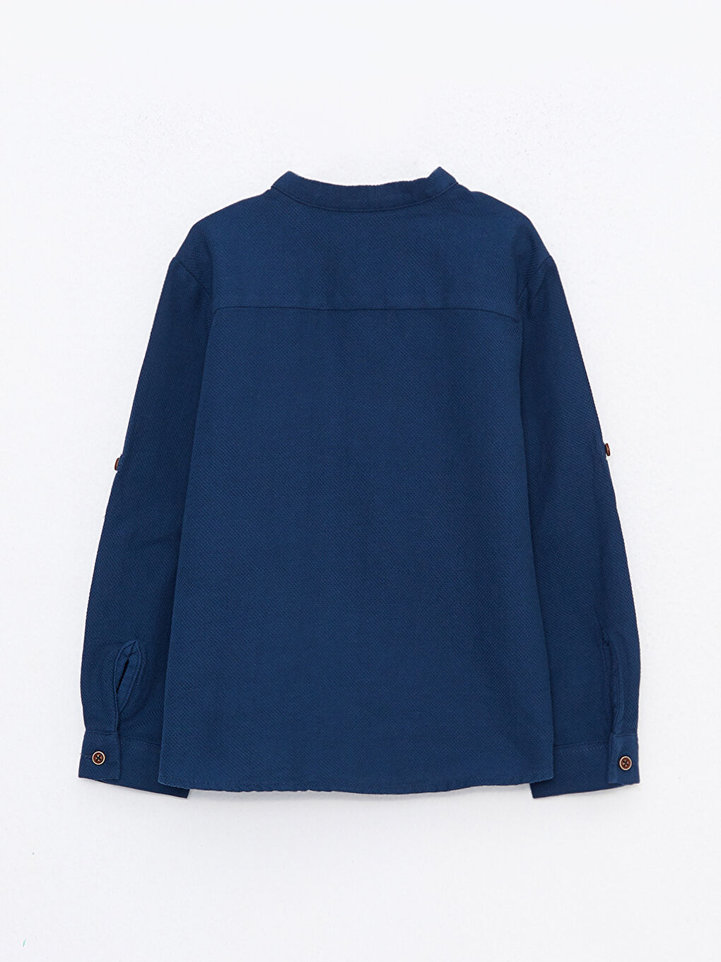 İndigo Hakim Yaka Kendinden Desenli Uzun Kollu Erkek Çocuk Gömlek-1