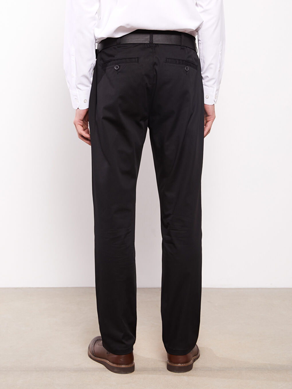 Standard Fit Gabardine Men's Trousers with Belt-7