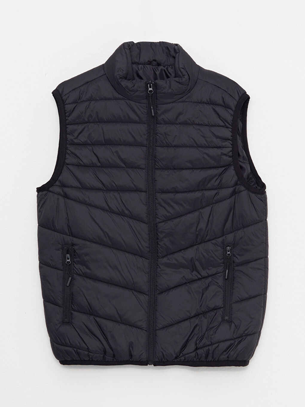 Siyah Standart Kalıp Dik Yaka Erkek Şişme Yelek-5