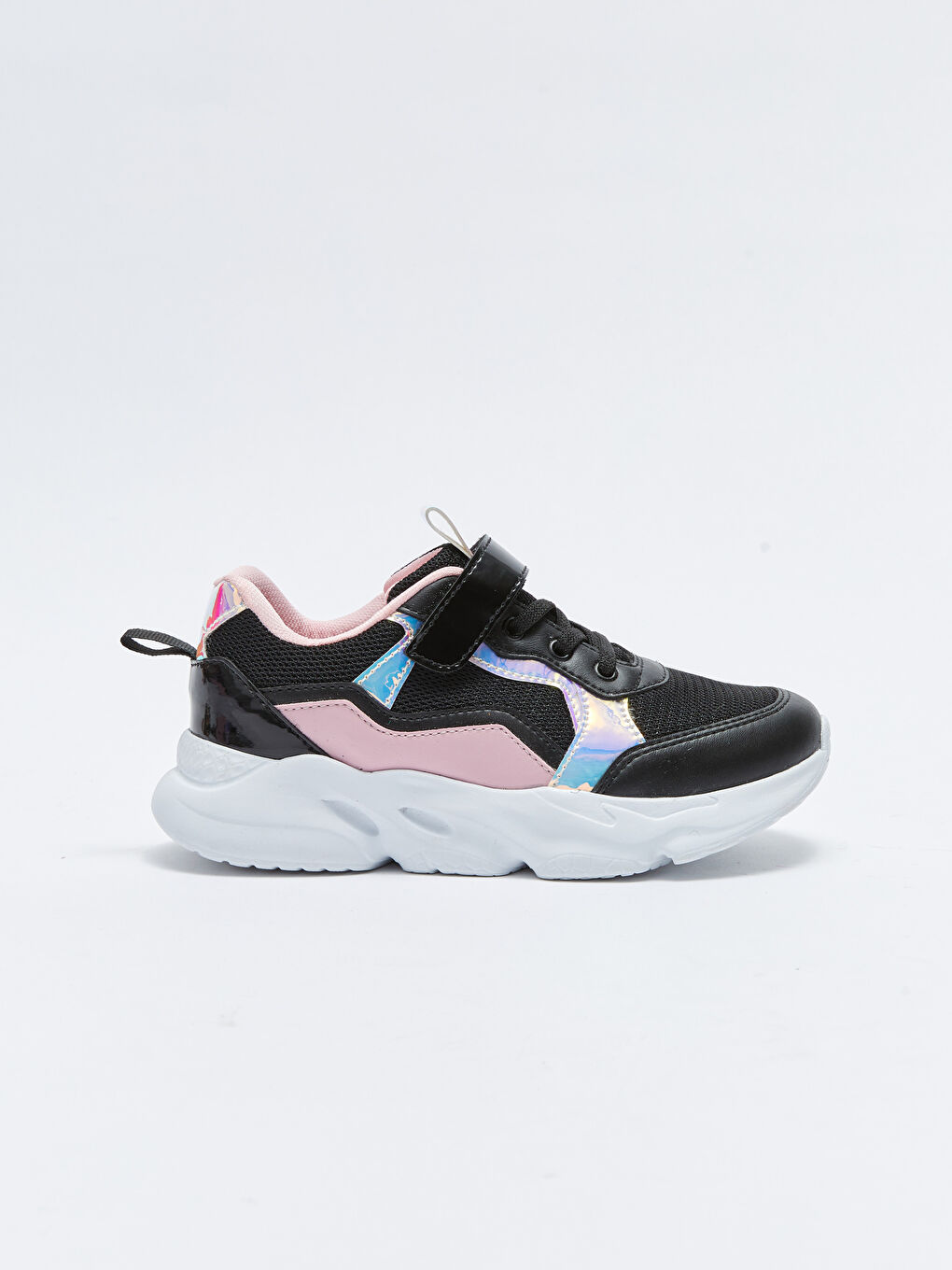 Girls' Active Sneakers with Thick Sole, Velcro and Lace-Up-1