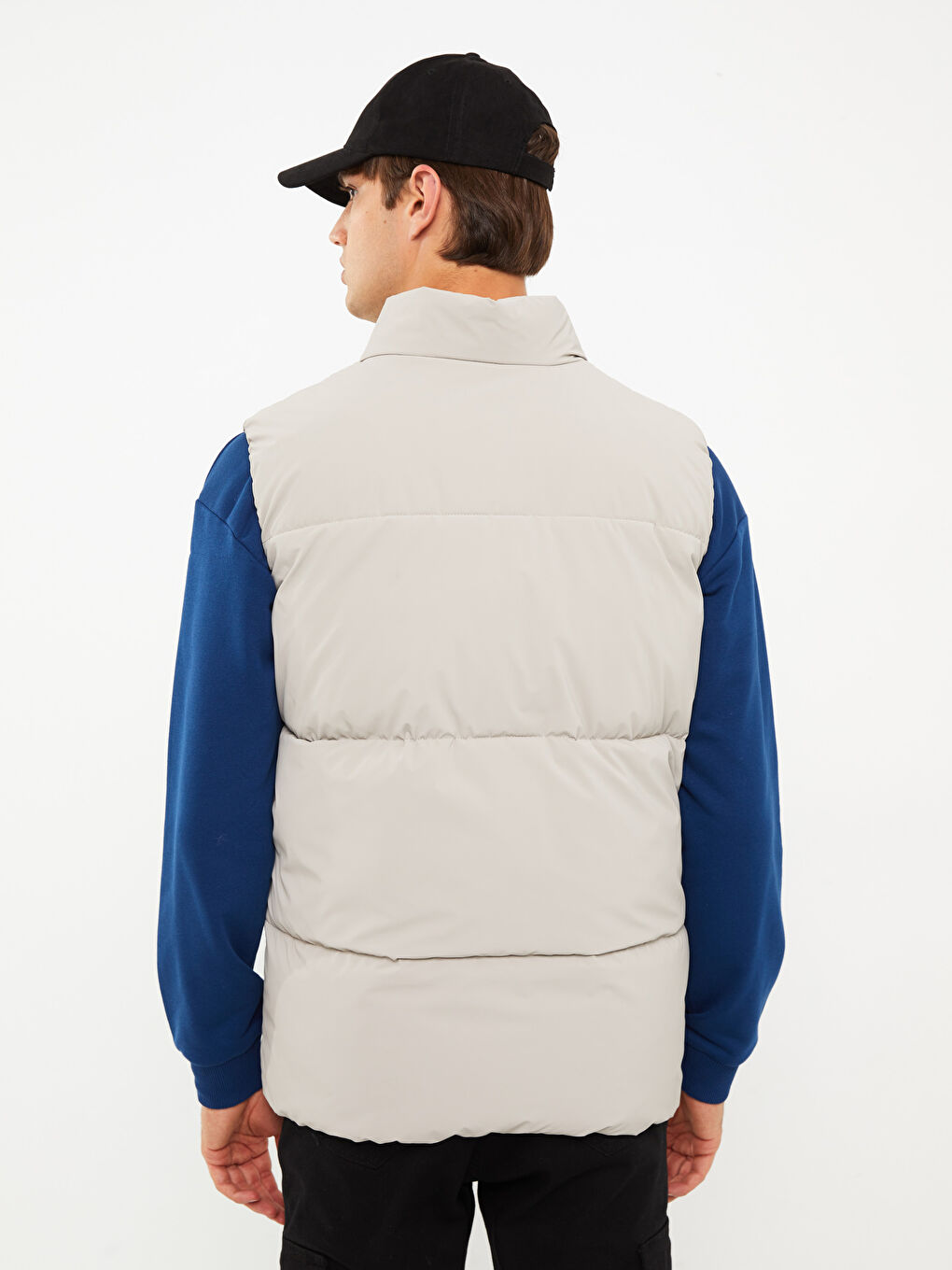 Мужчины Бежевый Дутый жилет-4