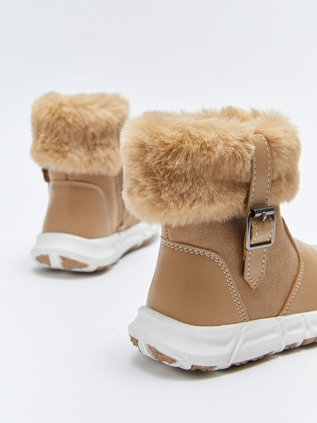 ტყავის ეფექტის ელვაშესაკრავიანი ჩვილის გოგონას ჩექმები-4