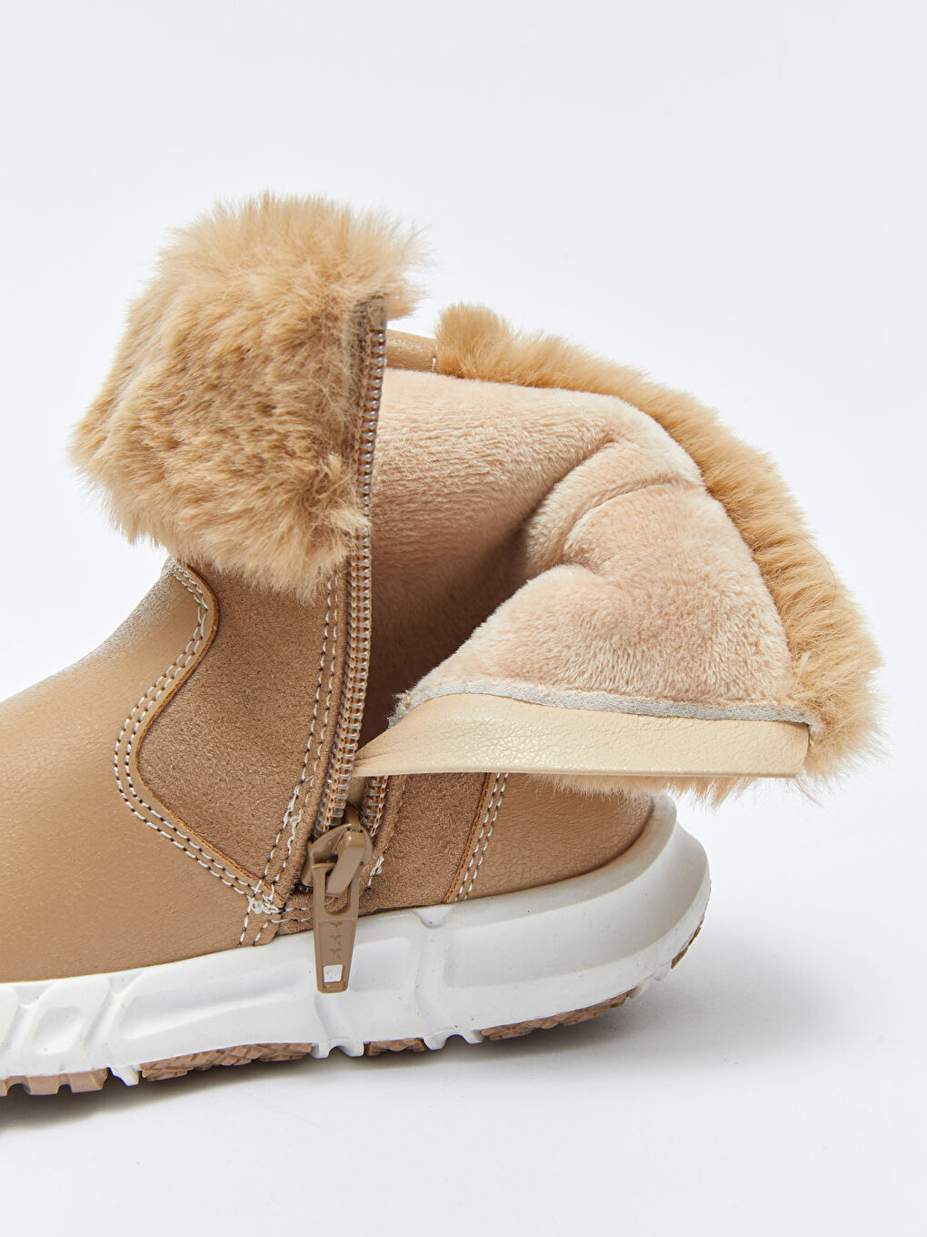 ტყავის ეფექტის ელვაშესაკრავიანი ჩვილის გოგონას ჩექმები-5