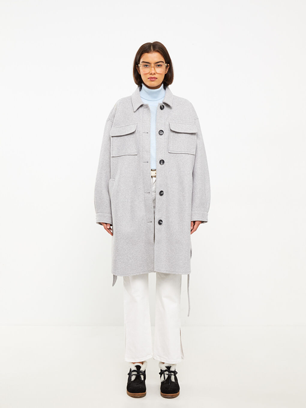 Shirt Neck Regular Long Sleeve Women's Cachet Coat