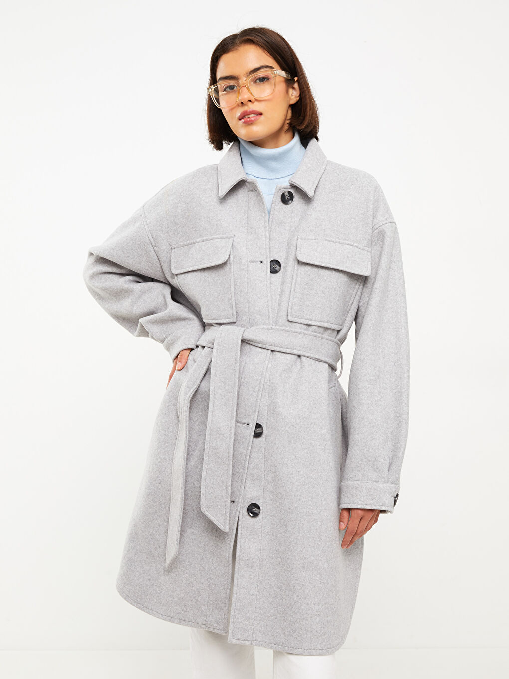 Shirt Neck Regular Long Sleeve Women's Cachet Coat-2