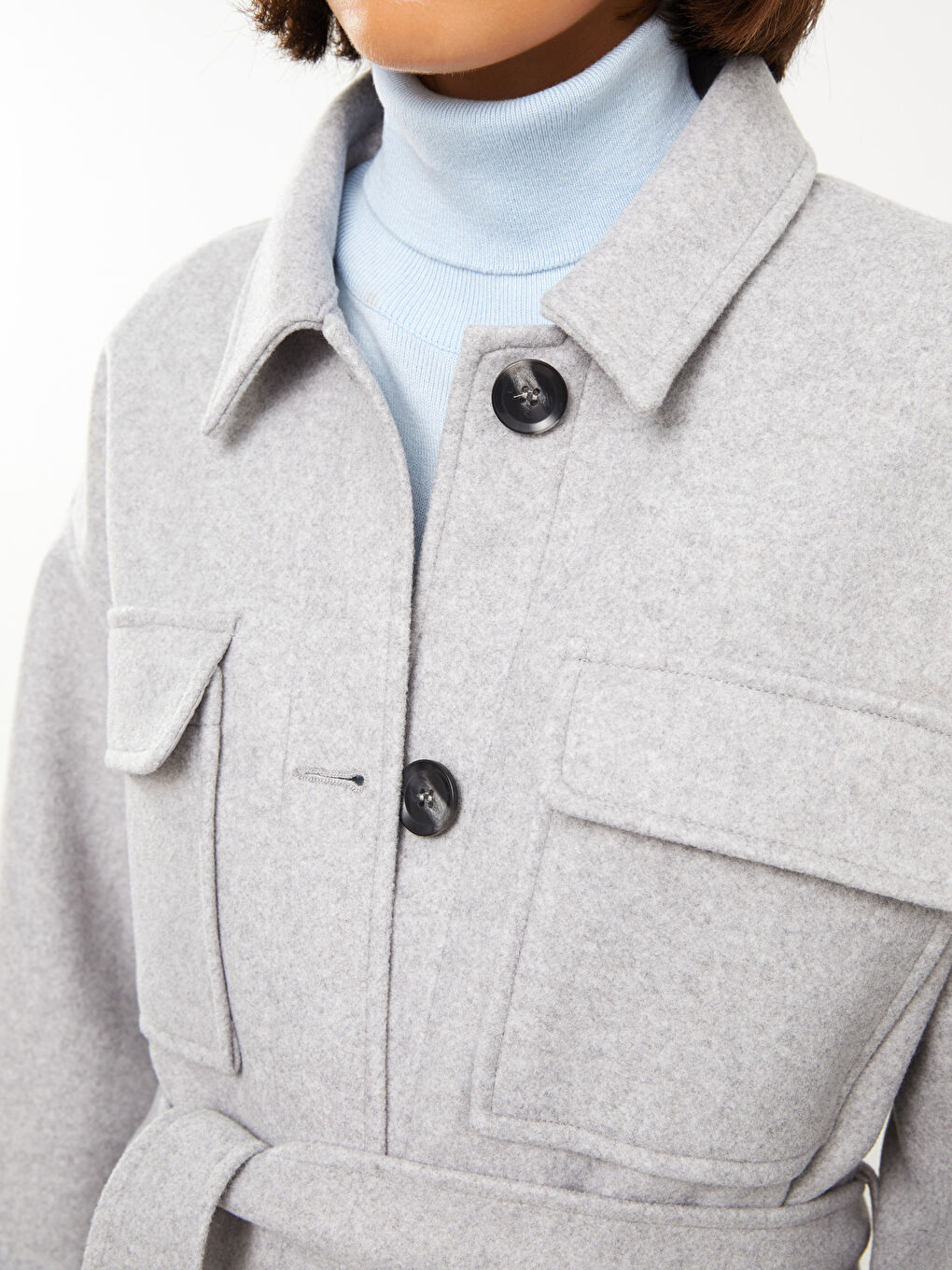 Shirt Neck Regular Long Sleeve Women's Cachet Coat-4