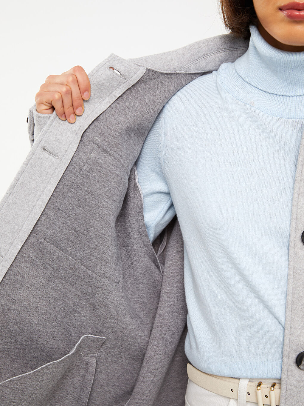 Shirt Neck Regular Long Sleeve Women's Cachet Coat-5