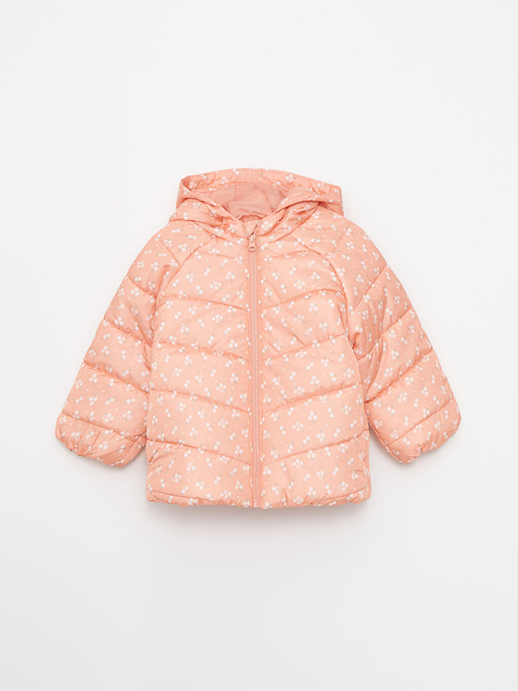 Hooded Long Sleeve Printed Baby Girl Coat
