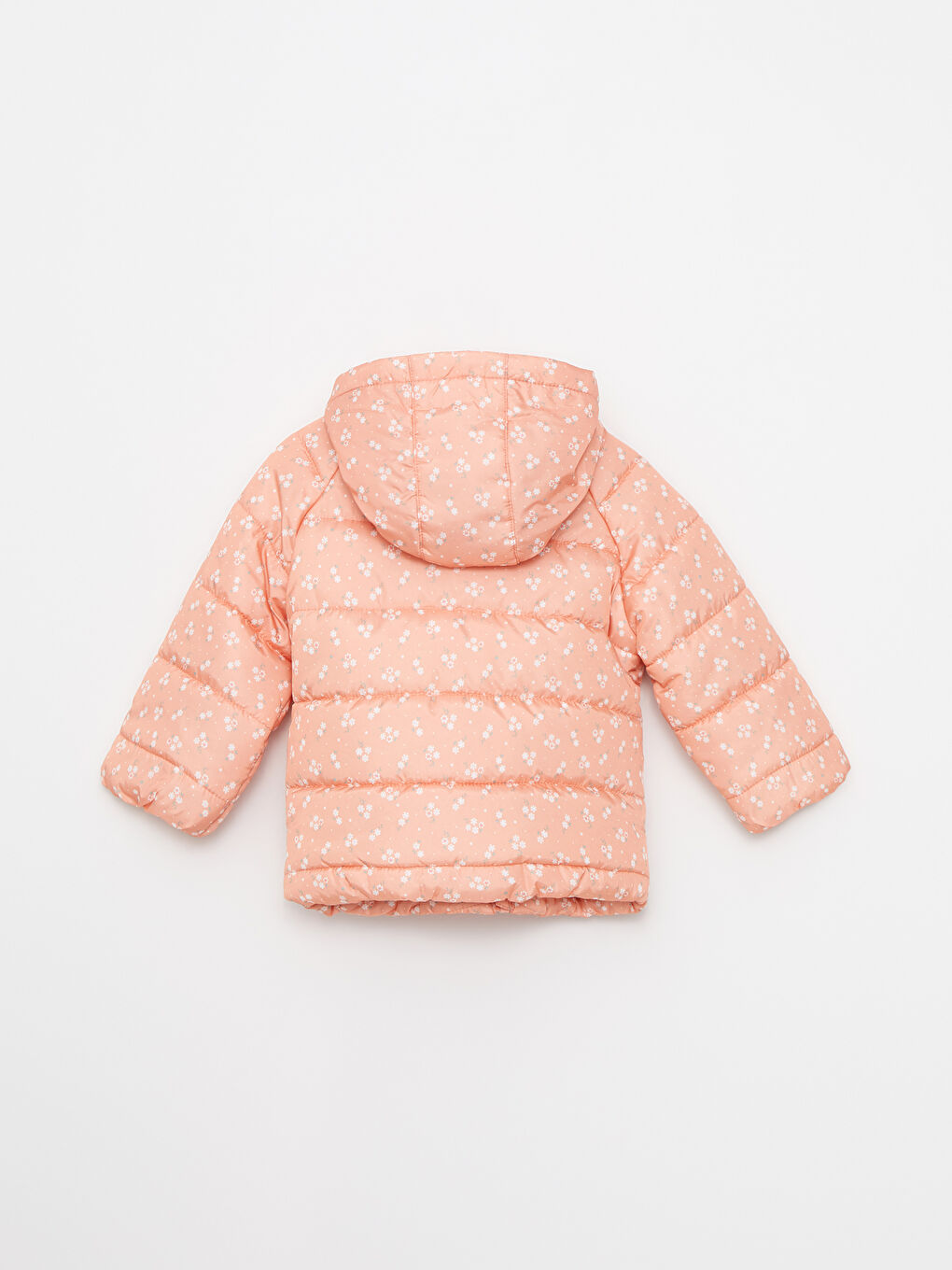 Hooded Long Sleeve Printed Baby Girl Coat-1