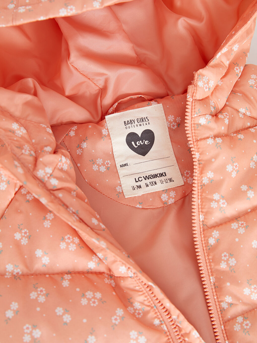 Hooded Long Sleeve Printed Baby Girl Coat-2