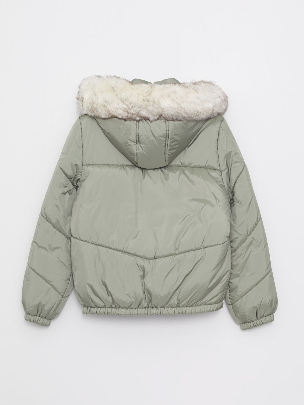 Women's Hooded Plain Puffer Coat-6