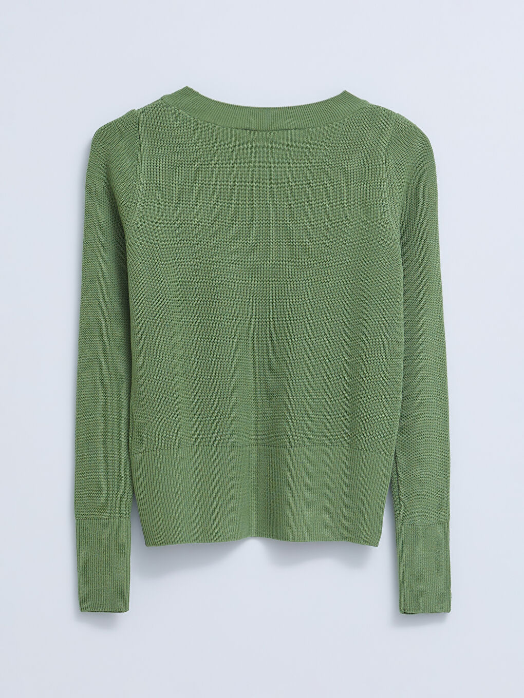 Crew Neck Plain Long Sleeve Women's Knitwear Sweater-5