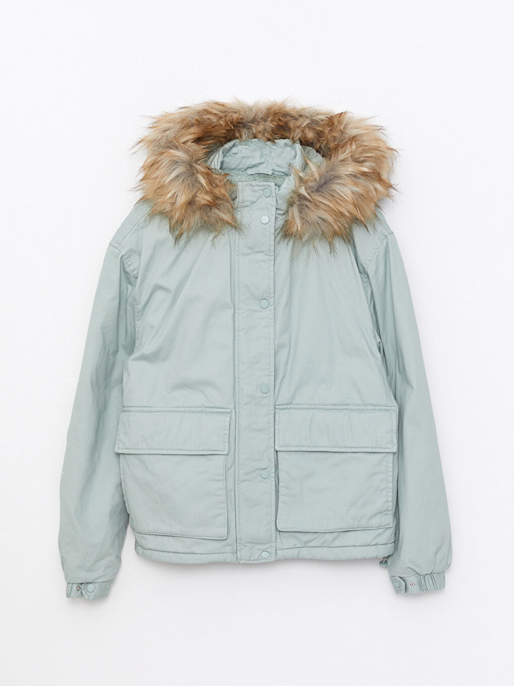 Hooded Regular Long Sleeve Women's Parka-7