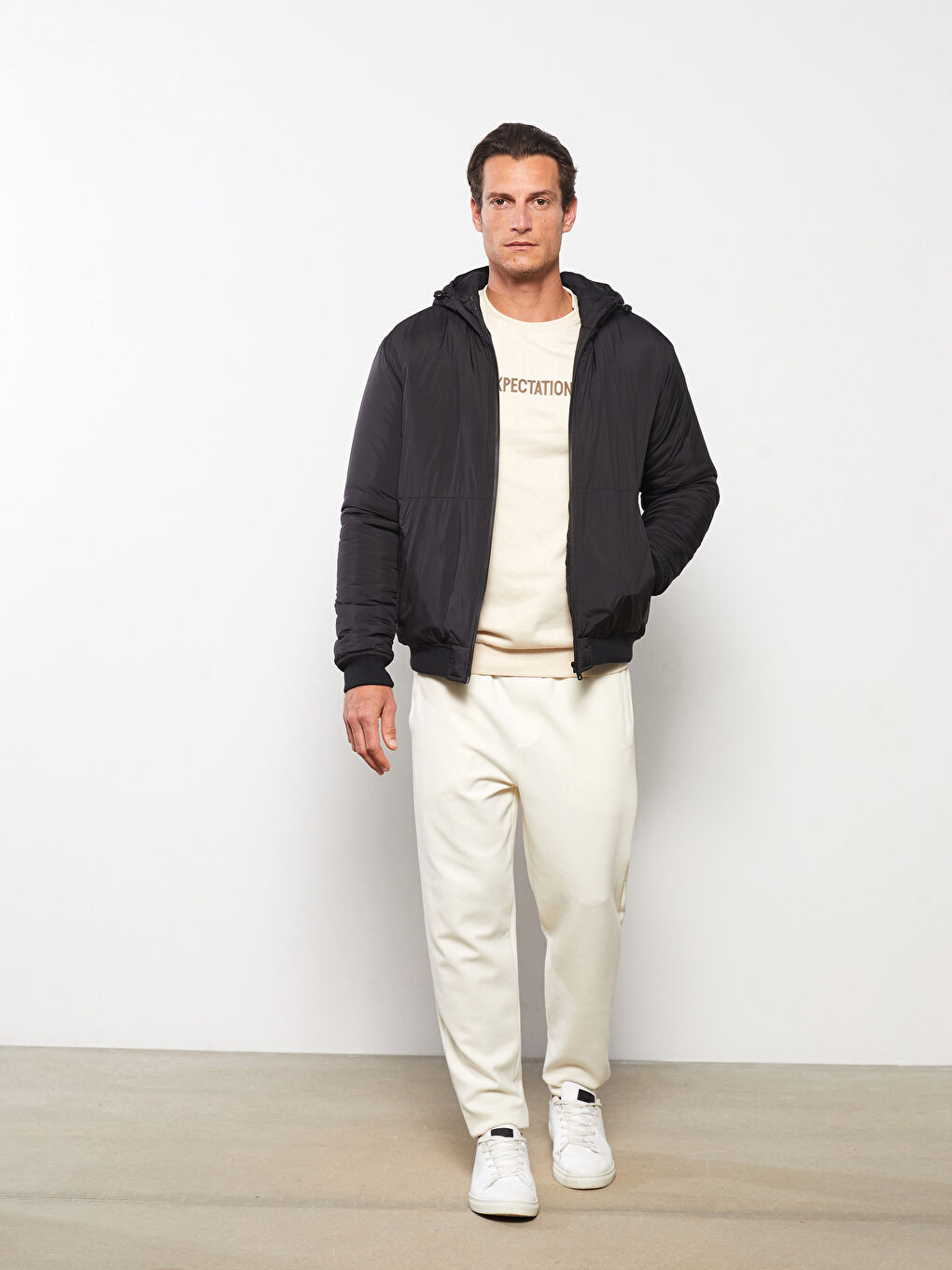 Плътно Мъжко Палто с Качулка, Стандартна Кройка-1