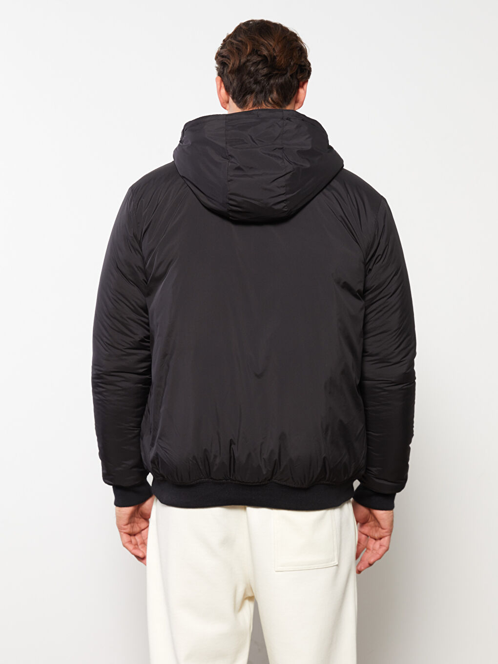 Плътно Мъжко Палто с Качулка, Стандартна Кройка-4