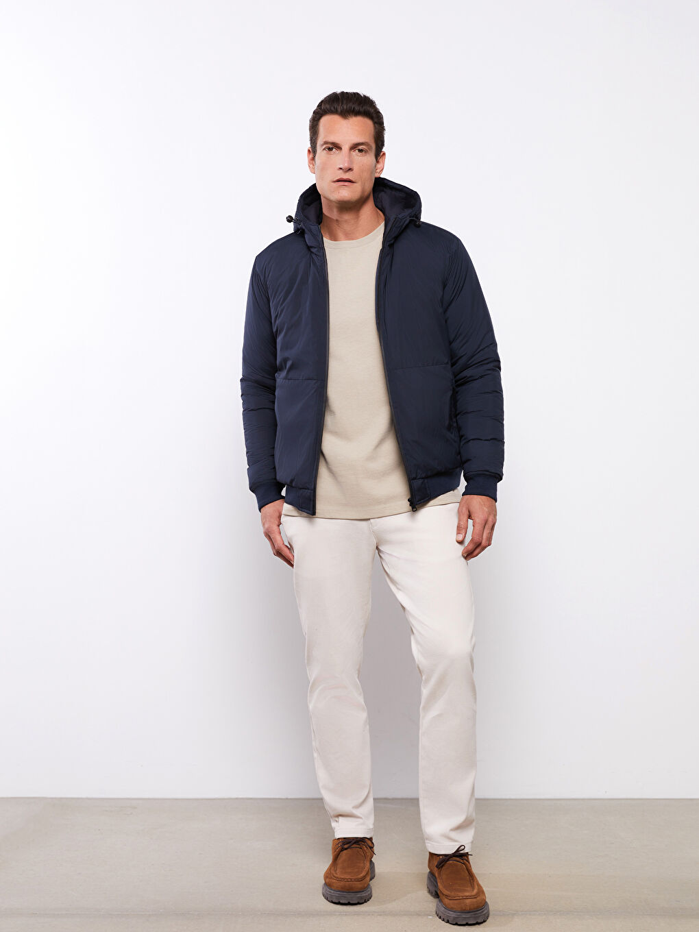 Palton Gros cu Glugă, Croială Standard pentru Bărbați-1