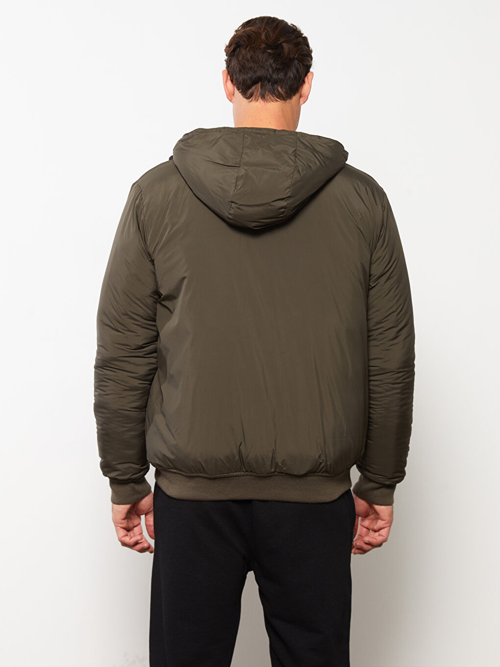 Мужское Толстое Пальто с Капюшоном Стандартного Кроя-4