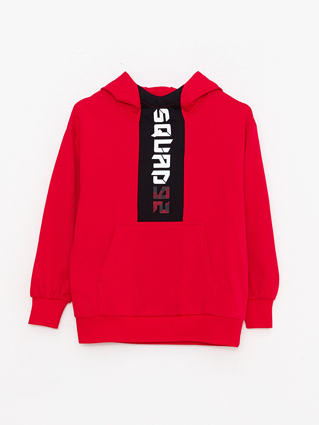 Kırmızı Kapüşonlu Baskılı Uzun Kollu Erkek Çocuk Sweatshirt ve Eşofman Altı-1