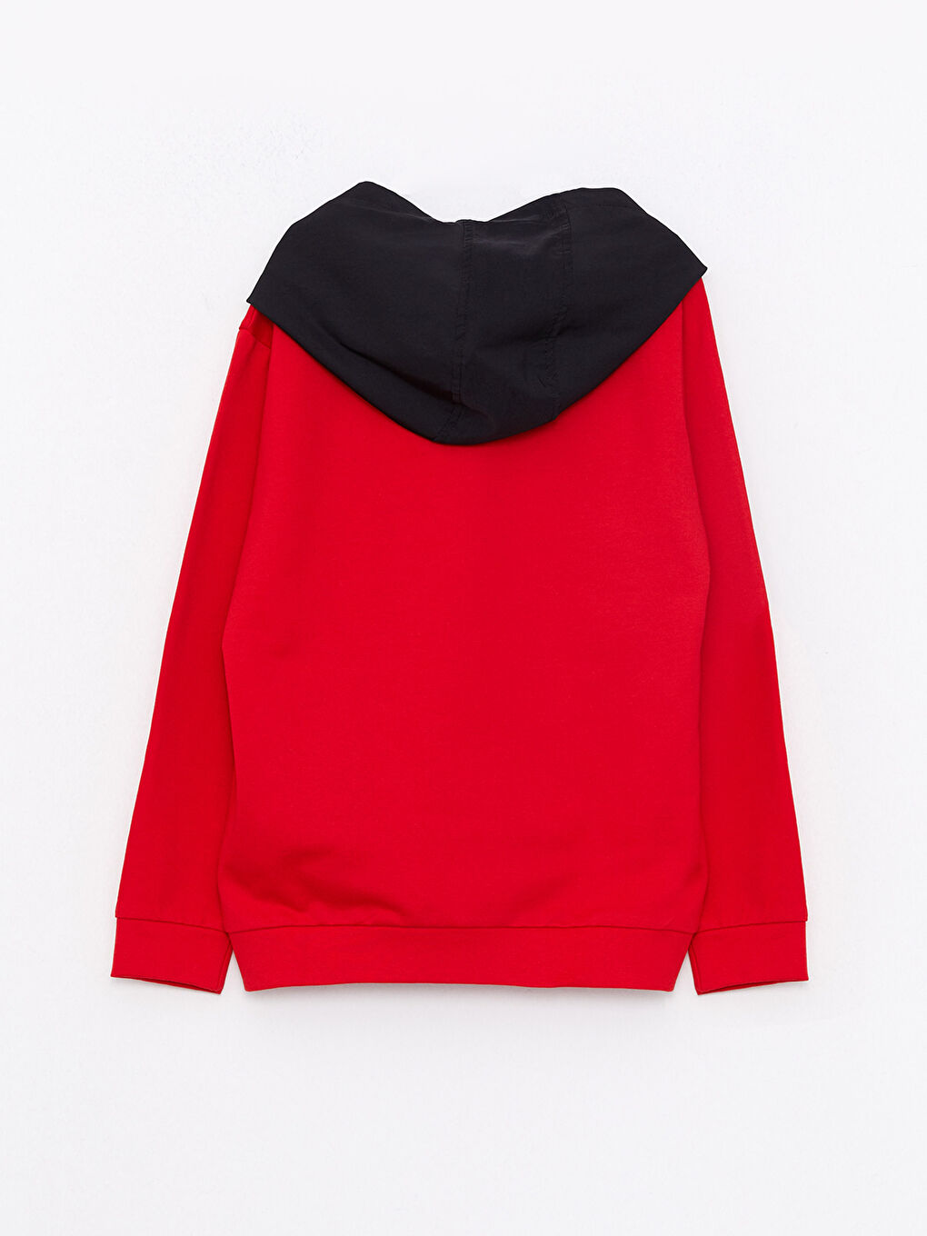 Kırmızı Kapüşonlu Baskılı Uzun Kollu Erkek Çocuk Sweatshirt-1