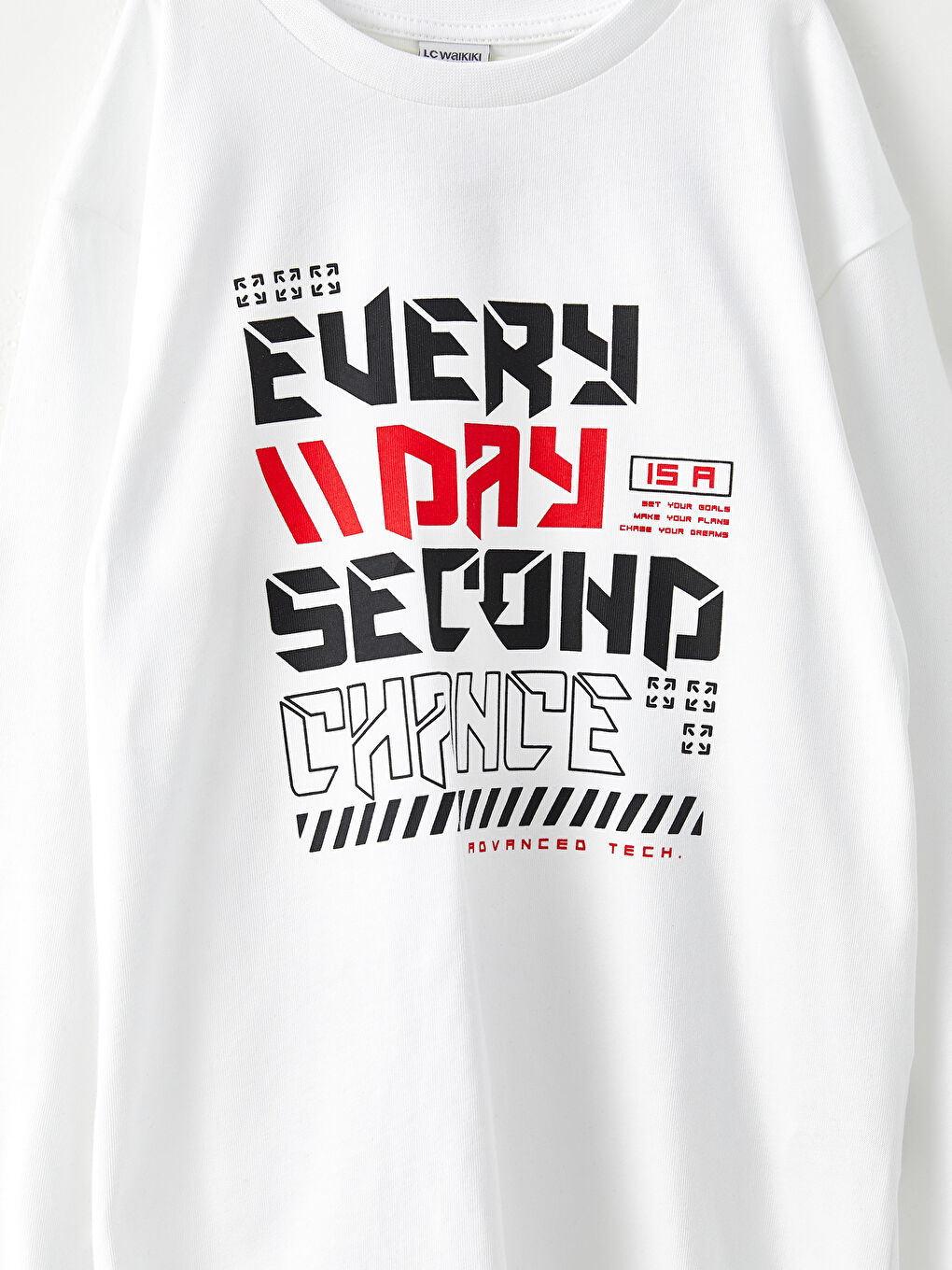 LCW Kids Crew Neck Printed Long Sleeve Cotton Boy T-shirt -W22736Z4-R9K