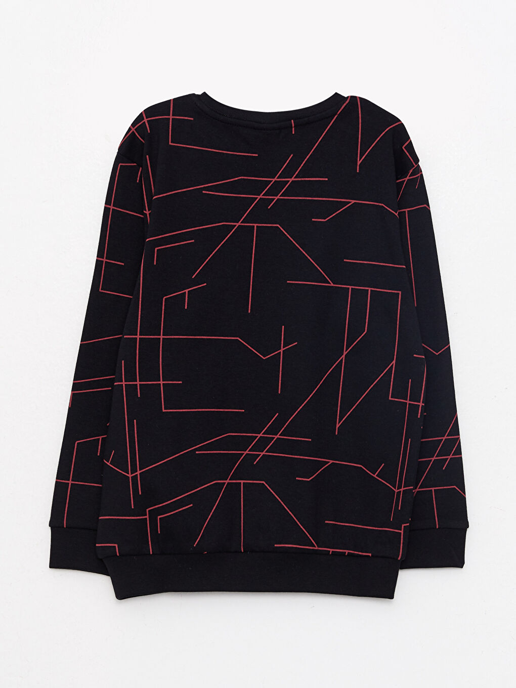 Crew Neck Printed Long Sleeve Cotton Boy T-shirt-1