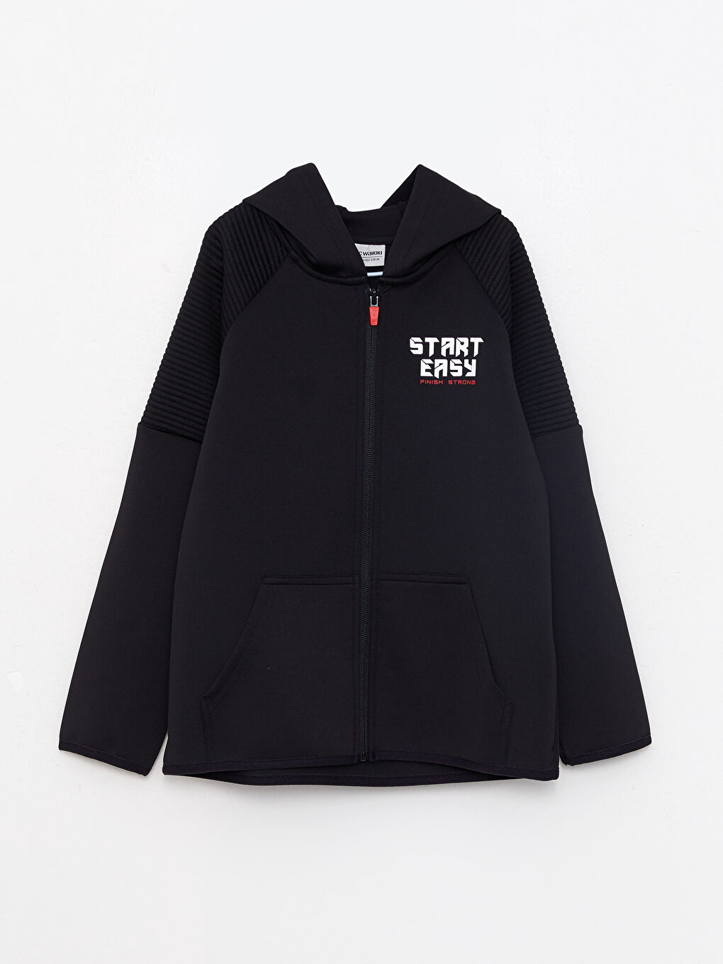 LCW Kids Bedrucktes Reißverschluss-Sweatshirt für Jungen mit Kapuze und langen Ärmeln -W22742Z4-CVL