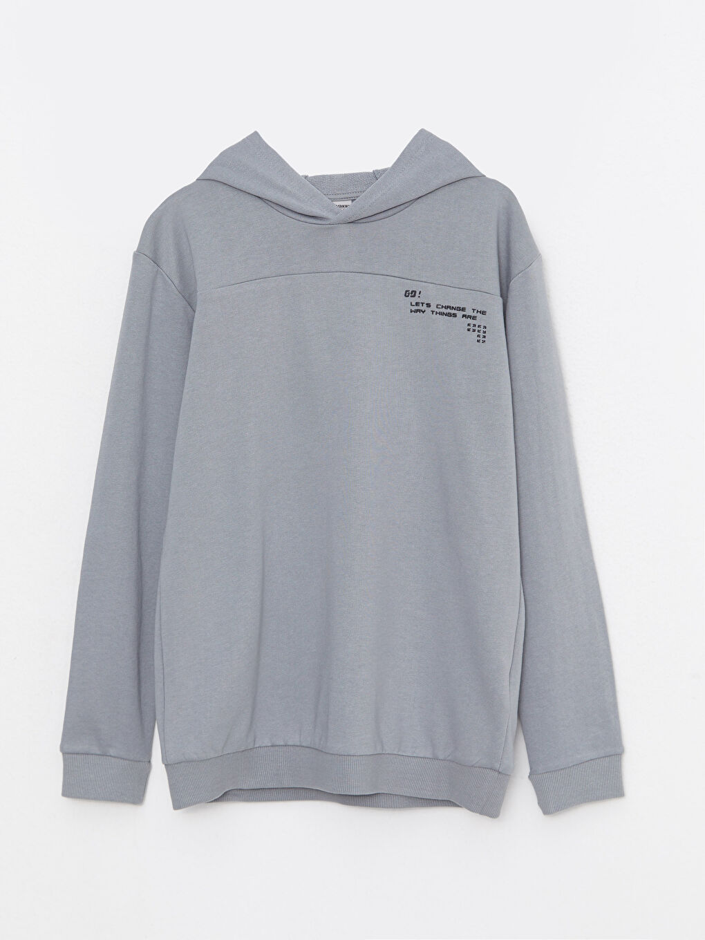 LCW Kids Hooded Printed Long Sleeve Boys' Sweatshirt -W22745Z4-GSE