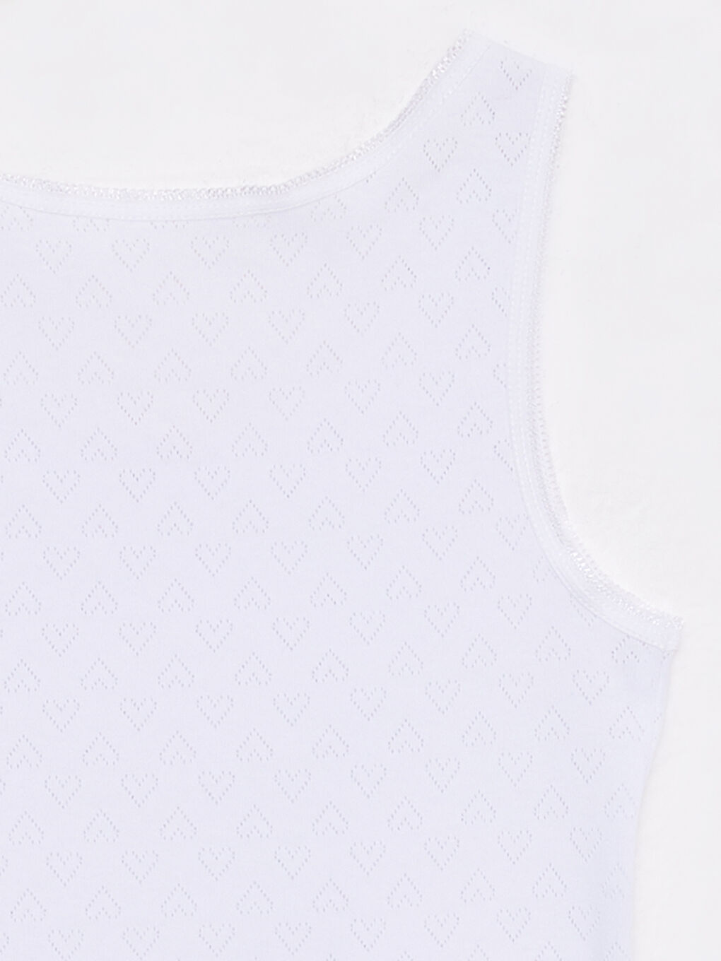 Beyaz Bisiklet Yaka Kendinden Desenli Kız Çocuk Atlet 2'li-6