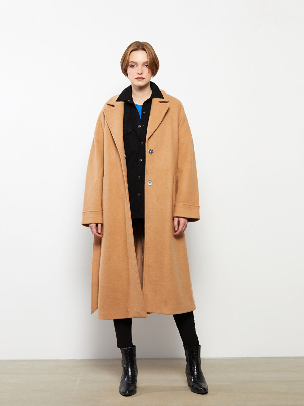 LC Waikiki Jacket Collar Women's Cachet Overcoat -W22757Z8-JLR