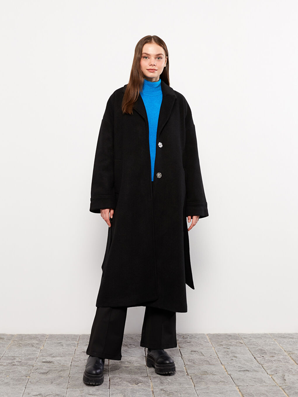 LCW Vision Jacket Collar Women's Cachet Overcoat -W22757Z8-CVL