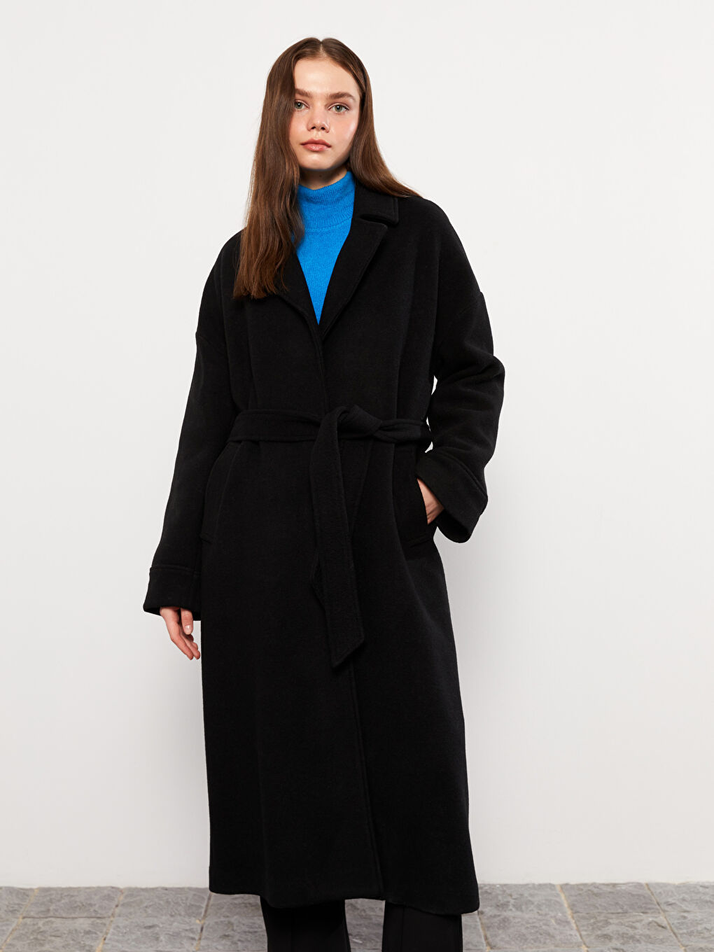 LCW Vision Jacket Collar Women's Cachet Overcoat -W22757Z8-CVL