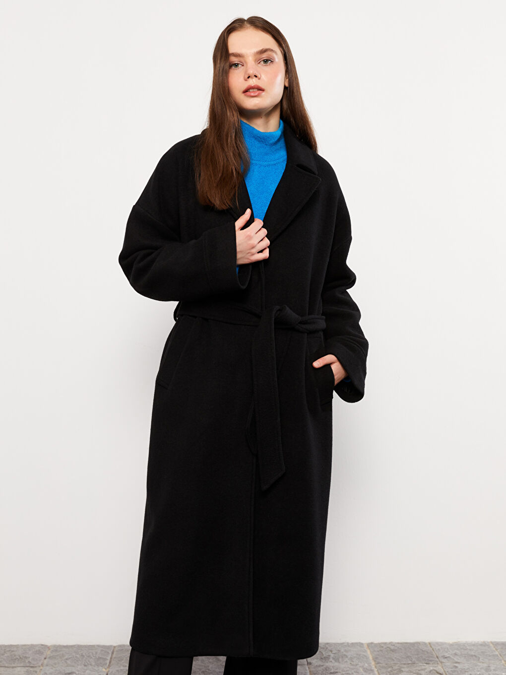 LCW Vision Jacket Collar Women's Cachet Overcoat -W22757Z8-CVL