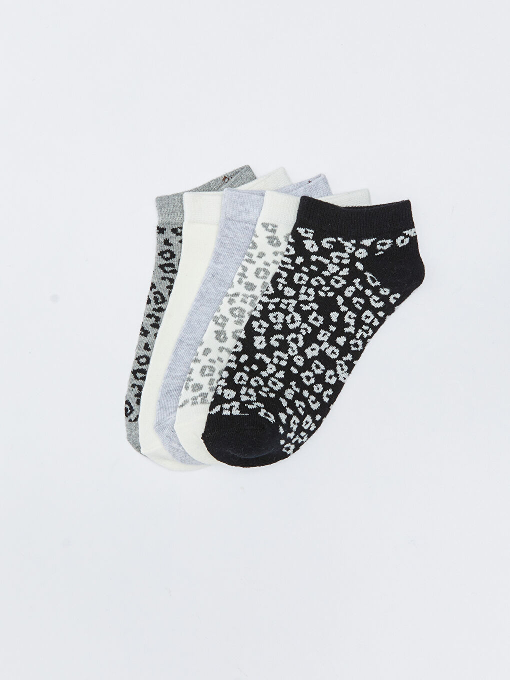 Patterned Women's Trainer Socks 5 Pack -W22765Z8-J0F