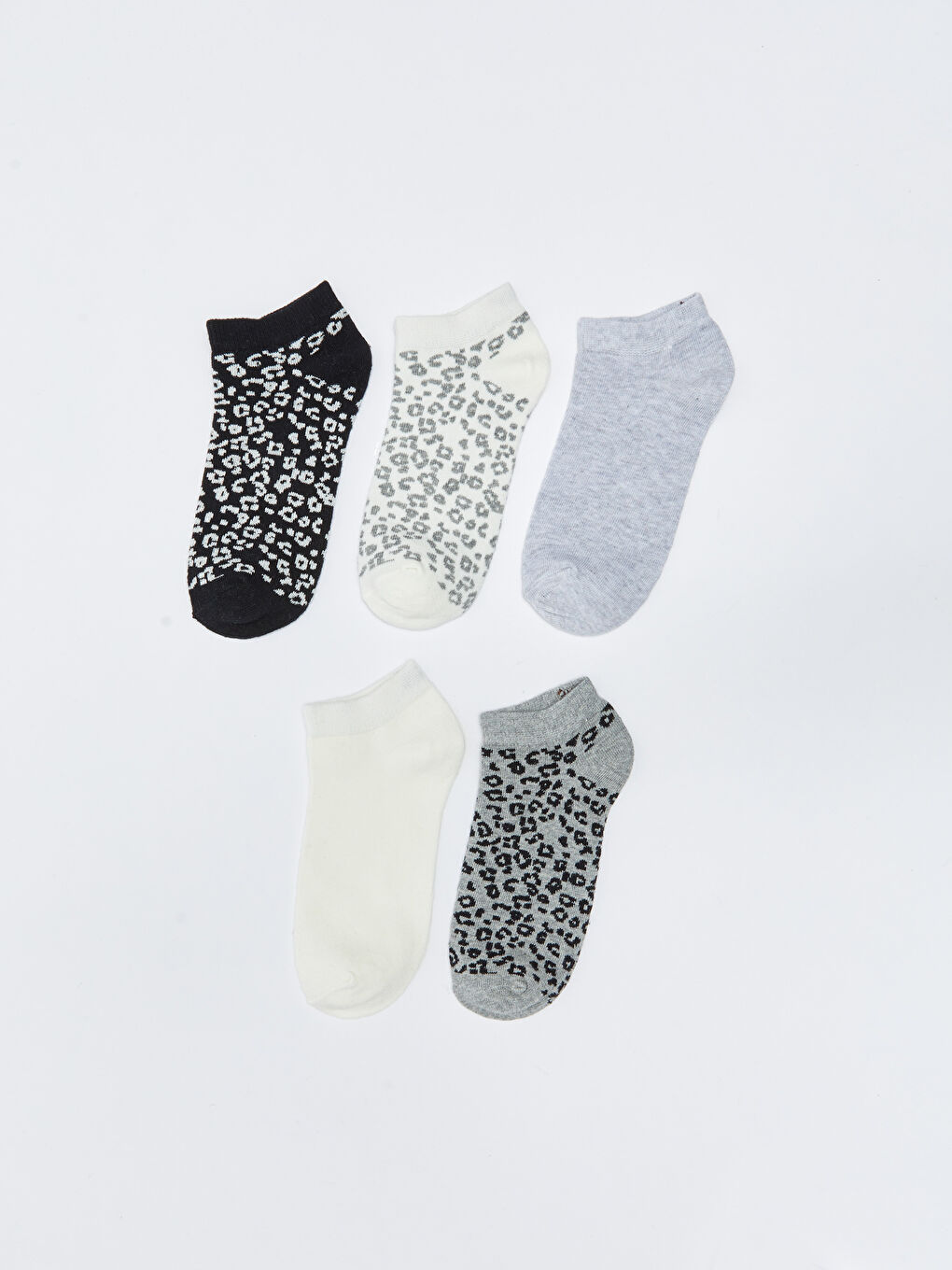 Patterned Women's Trainer Socks 5 Pack -W22765Z8-J0F
