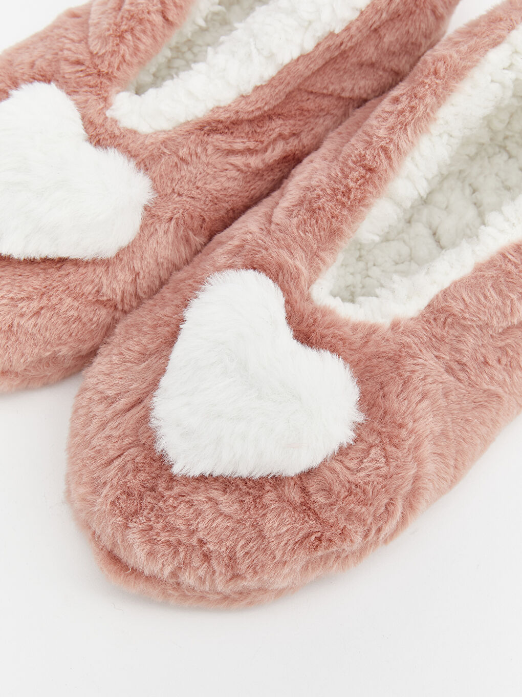 Heart Detailed Plush Women's Home Socks-1
