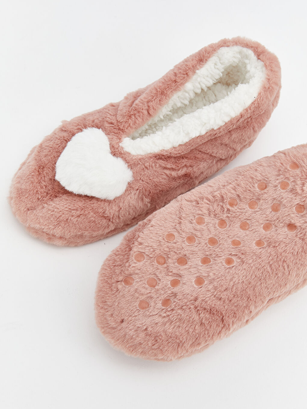 Heart Detailed Plush Women's Home Socks-2