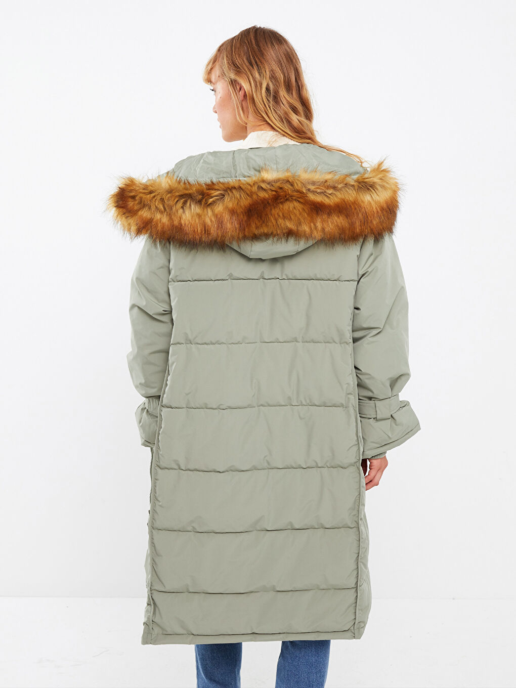 معطف باركا بكابوش كم طويل عادي للسيدات-6