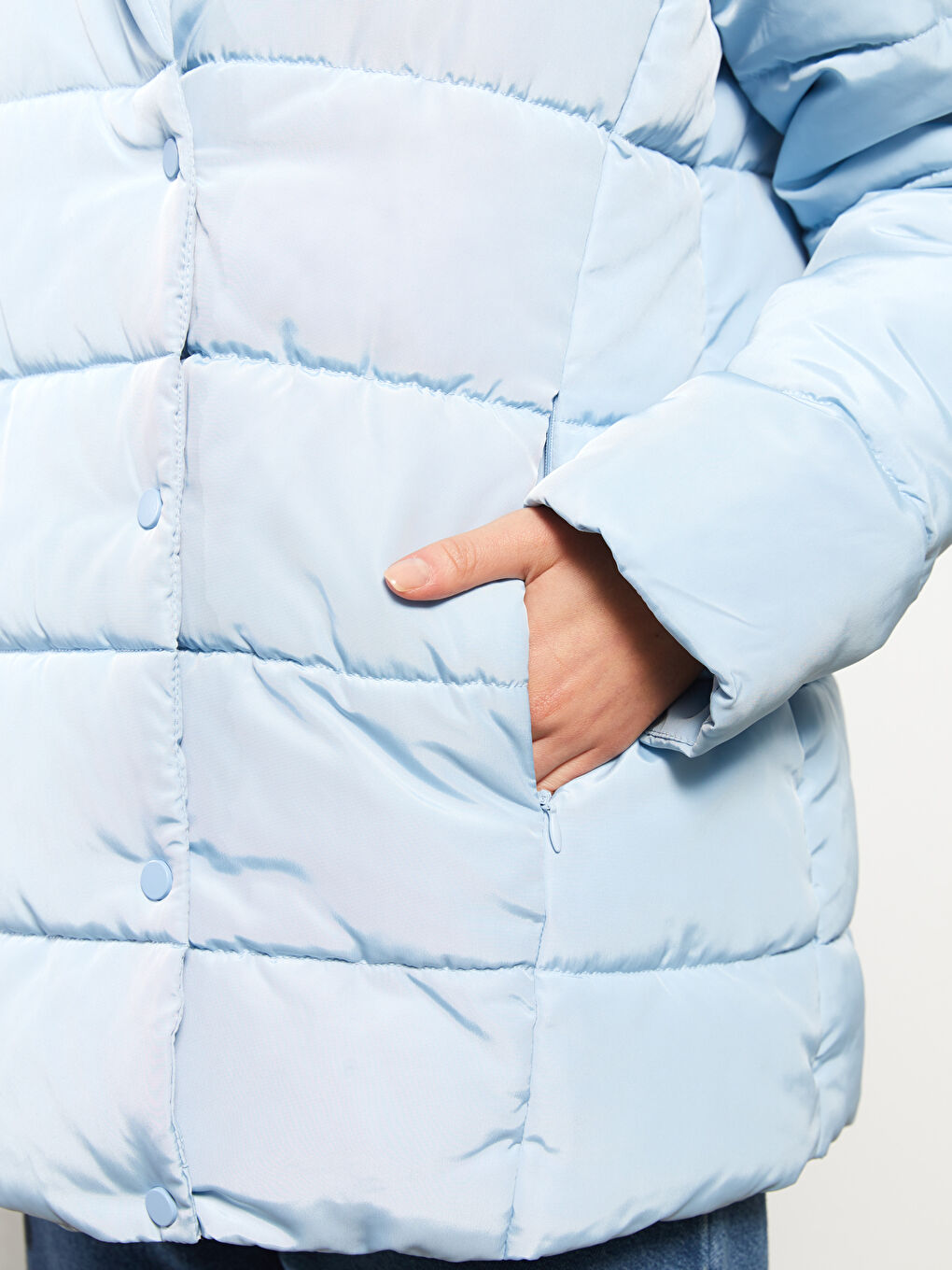 بالطو منتفخ سادة بكابوش للسيدات-3