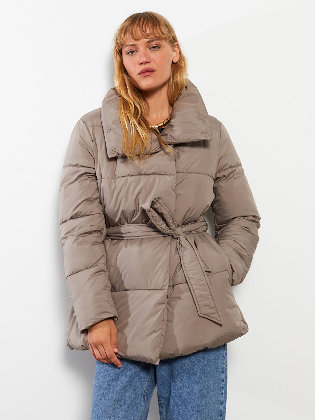 Turtle Neck Regular Long Sleeve Women's Puffer-1