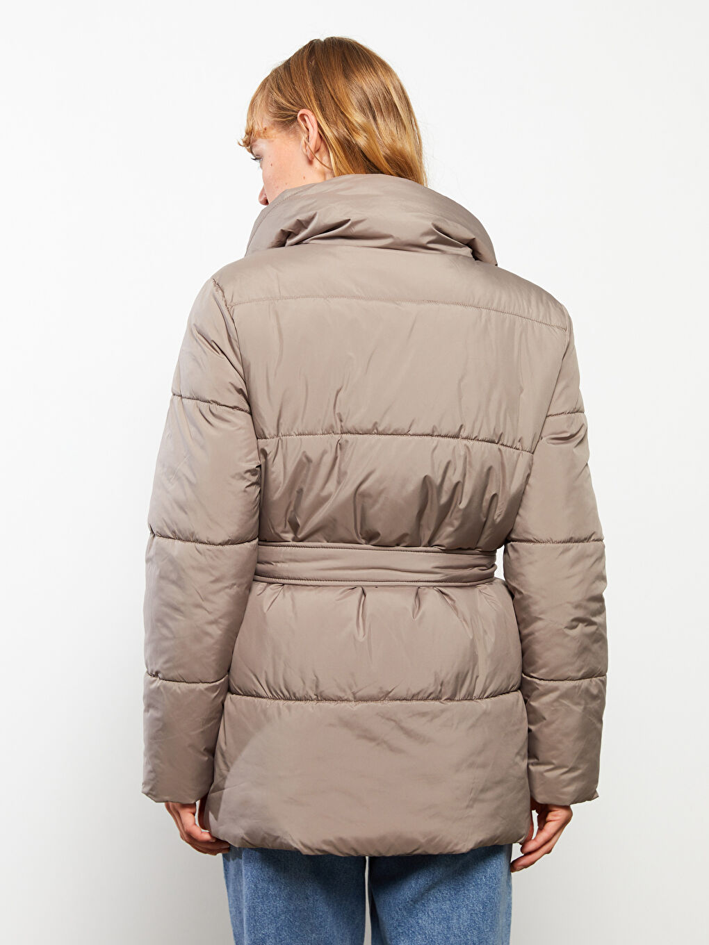 Turtle Neck Regular Long Sleeve Women's Puffer-4