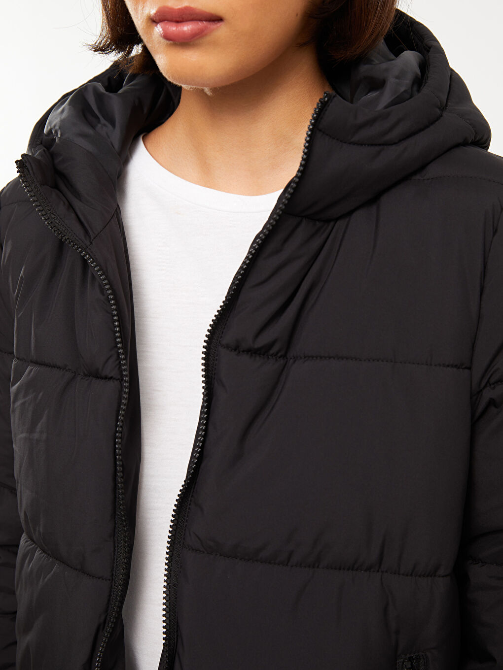 بالطو منتفخ سادة بكابوش للسيدات-3