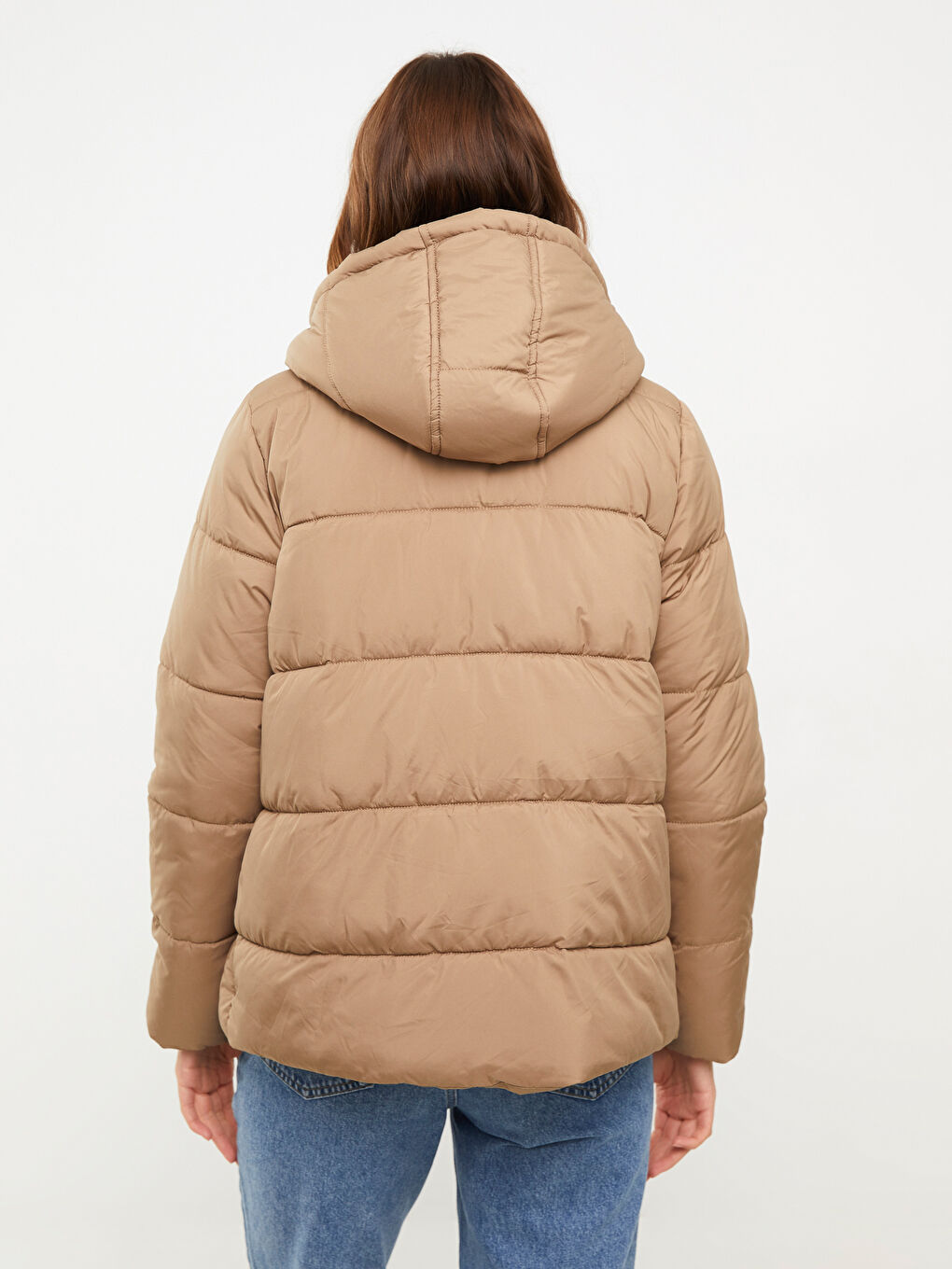 Žena BEŽ Puffer jakna/napuhana deblja jakna-6