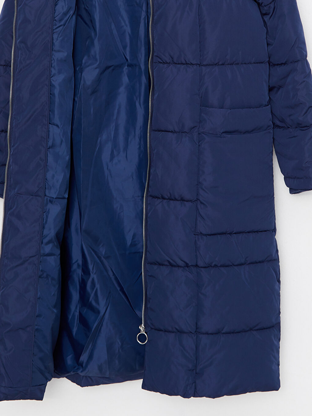 Manteau Bouffant Uni à Capuche pour Femmes-7