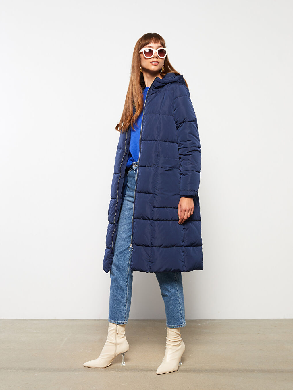 Manteau Bouffant Uni à Capuche pour Femmes-2