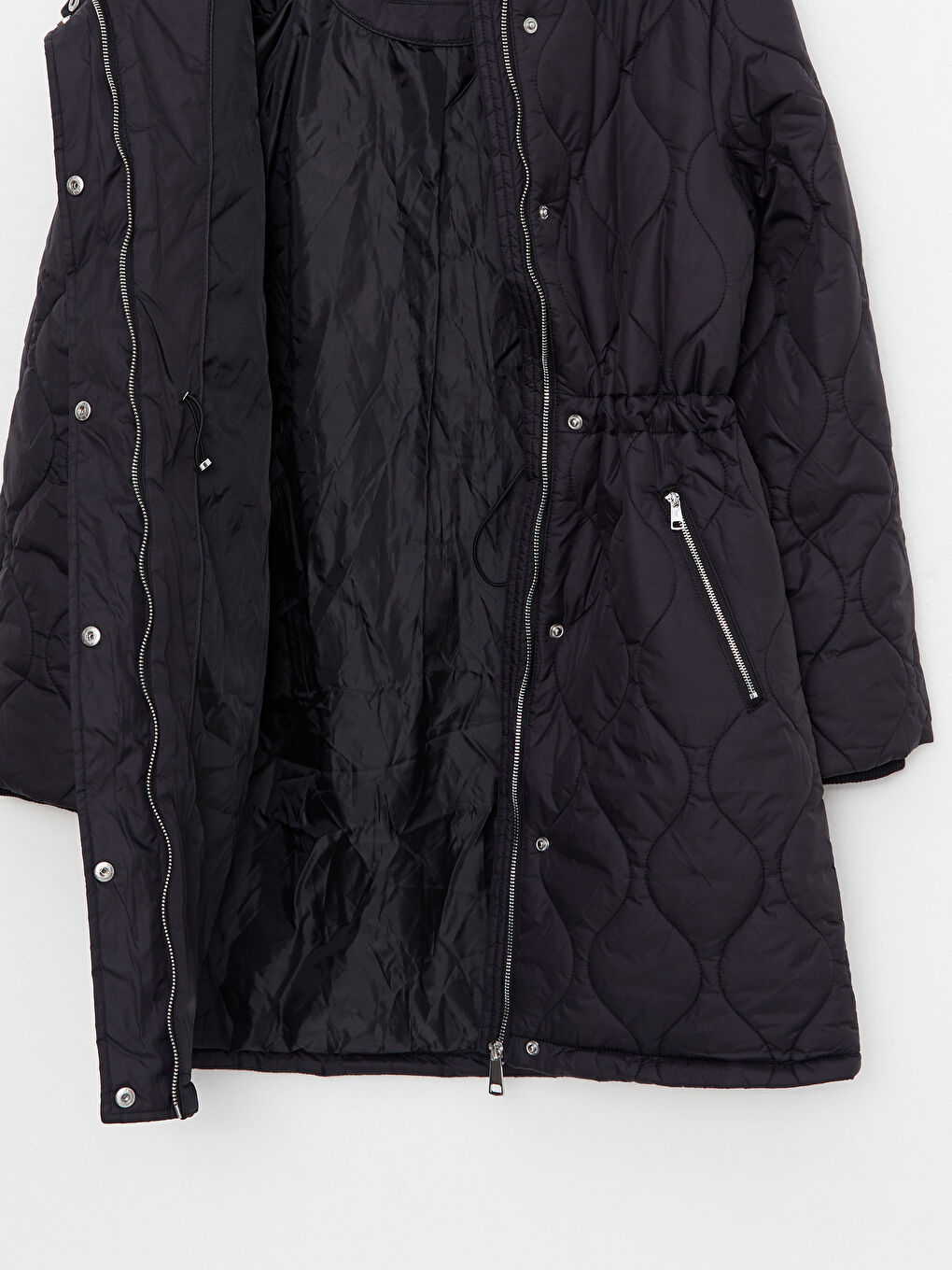 Geacă Matlasată cu Glugă pentru Femei-7