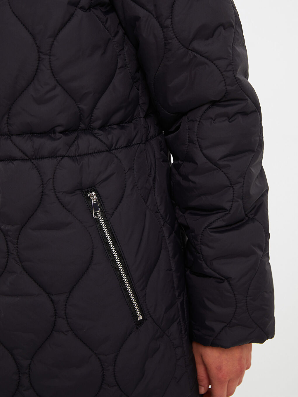 Geacă Matlasată cu Glugă pentru Femei-4